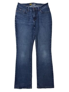 {Lee Modern Series} "Curvy Fit Bootcut" Blue Mid Rise Boot Cut Denim Jeans